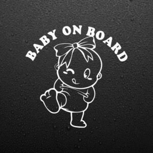 Sticker auto, Baby on Board, Cute girl