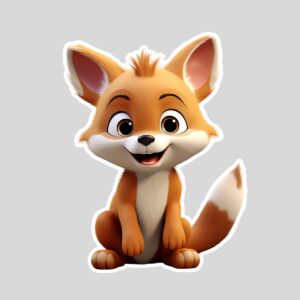 Sticker copii, vulpe, autoadeziv