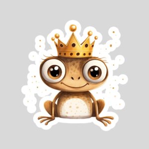 Sticker copii, autoadeziv, broască