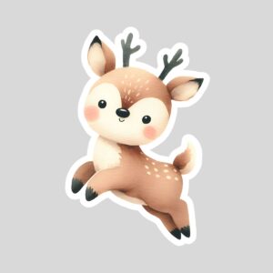 Sticker copii, autoadeziv, căprioară