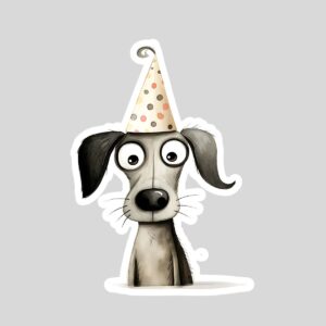 Sticker copii, autoadeziv, câine vesel, v2