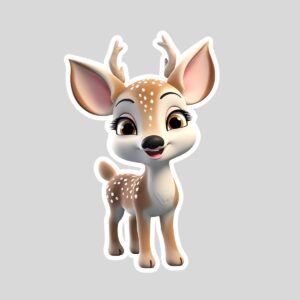 Sticker copii, autoadeziv, căprioară v2