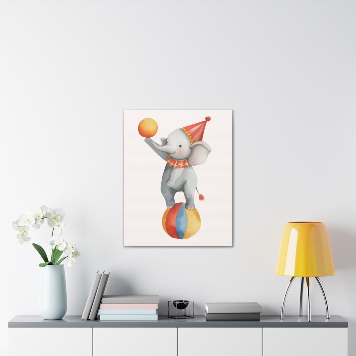 Tablou canvas, pentru cameră de copii, elefant cu minge - imagine 2
