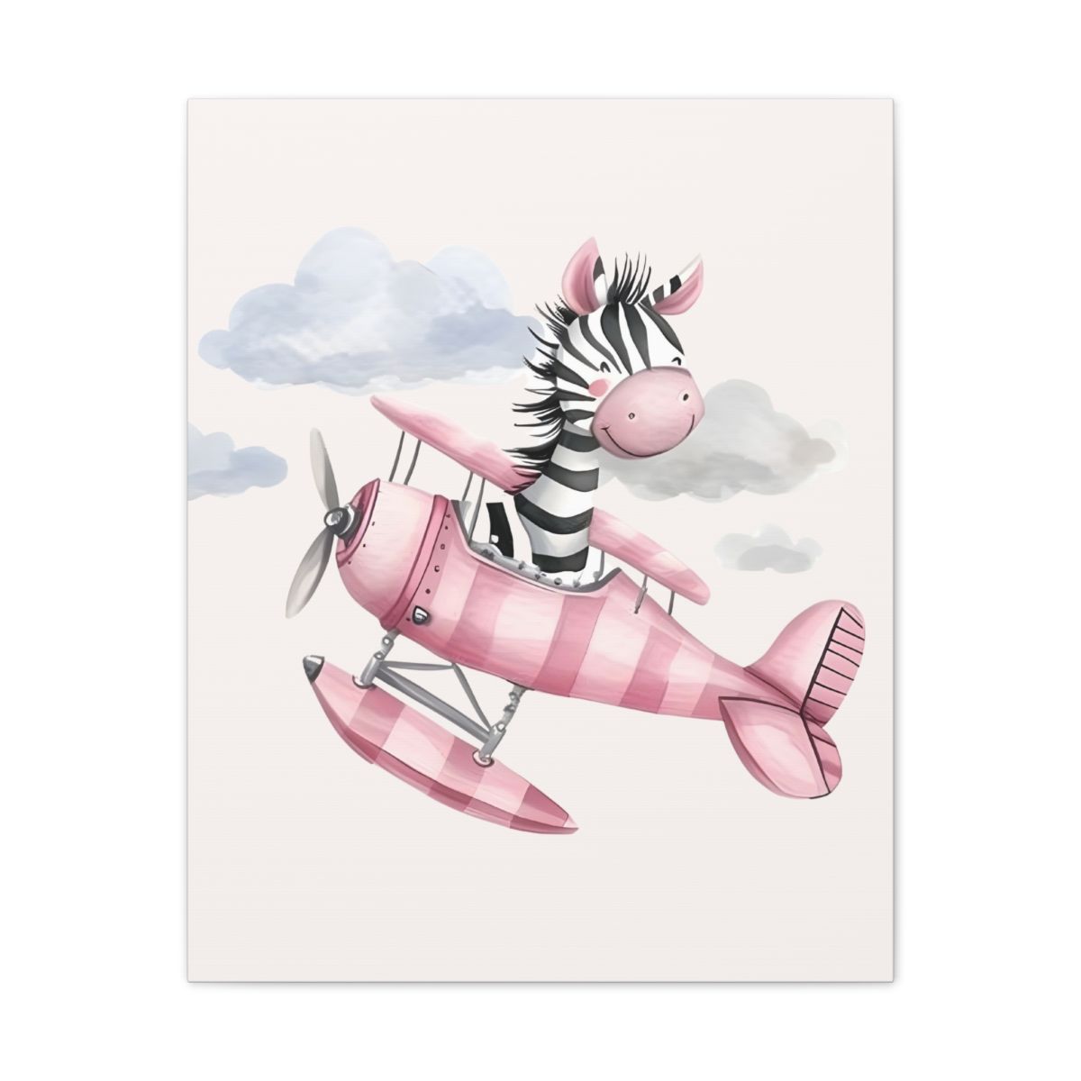 Tablou canvas, pentru cameră de copii, Zebra cu avion - imagine 3