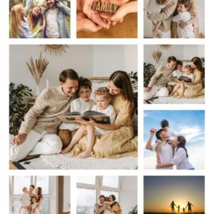 Tablou canvas personalizat, cu 9 poze, portret v9